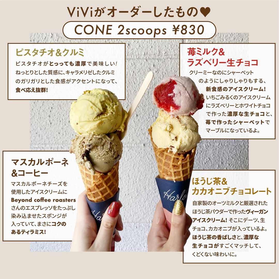 今回の Viviカフェ は 大人気アイスクリーム屋さん Harlow Ice Cream を ご紹介します 代々木公園駅から歩くこと約3分 お洒落な一軒家 Magmoe