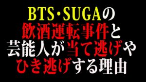 【芸能】BTS・SUGAの飲酒運転事件と芸能人が当て逃げやひき逃げする理由