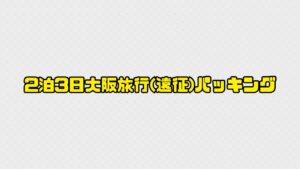 新しいリュックでいく2泊3日大阪旅行パッキング